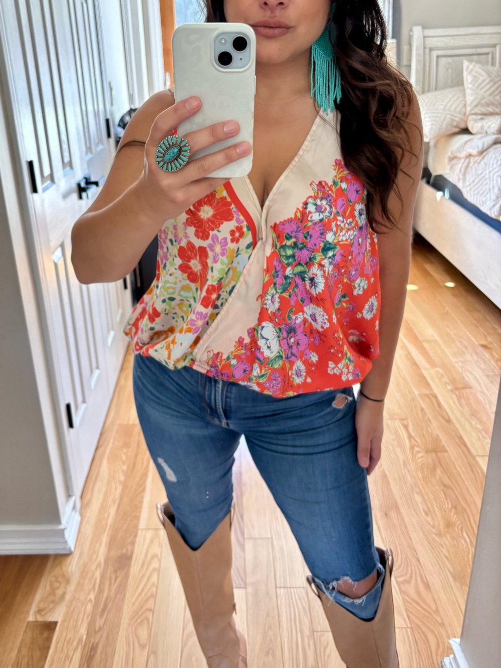 Free people boho wrap tank